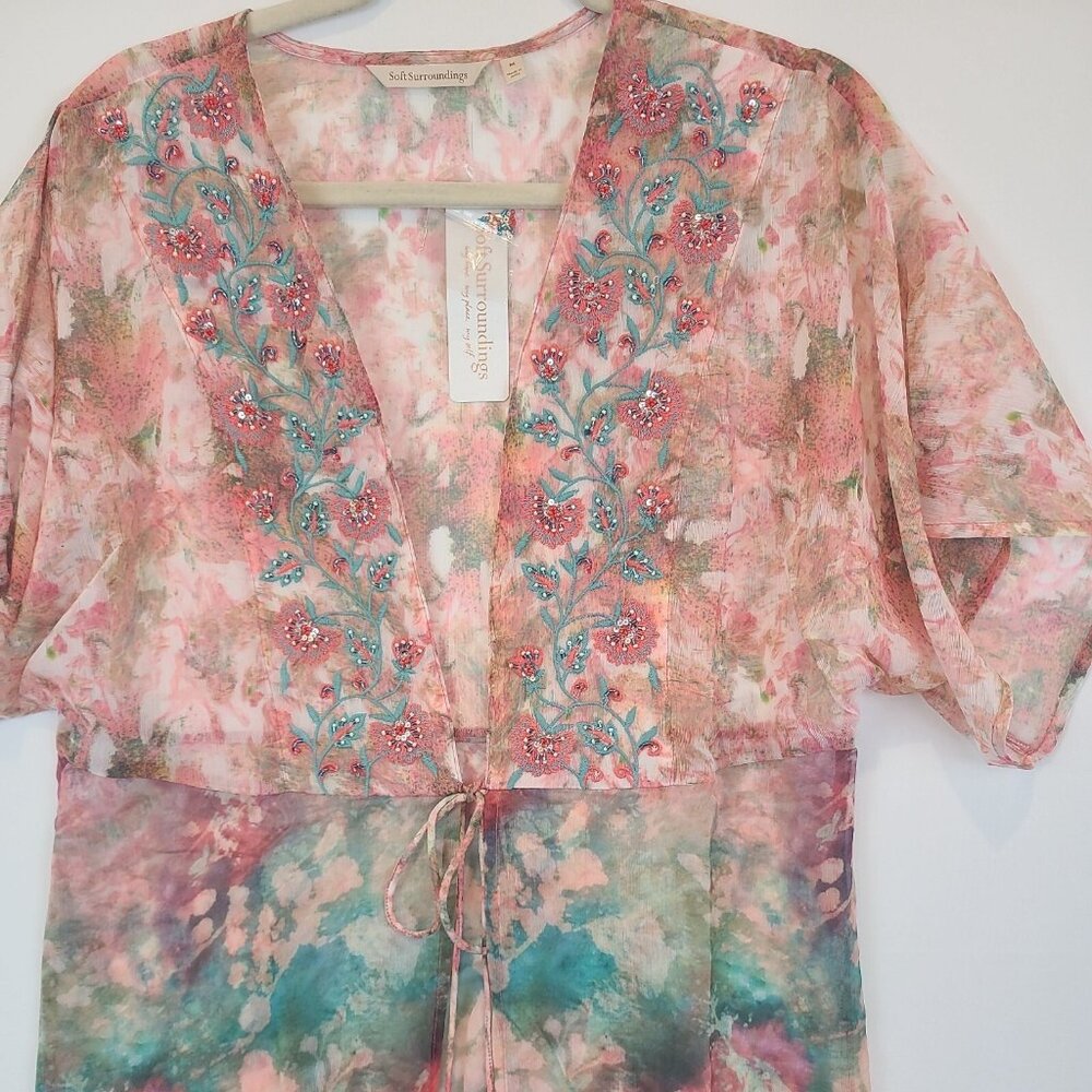 NWT Soft Surroundings Women's Primavera Topper Fringe Cardigan Sz XL MRSP $110 - Picture 2 of 8